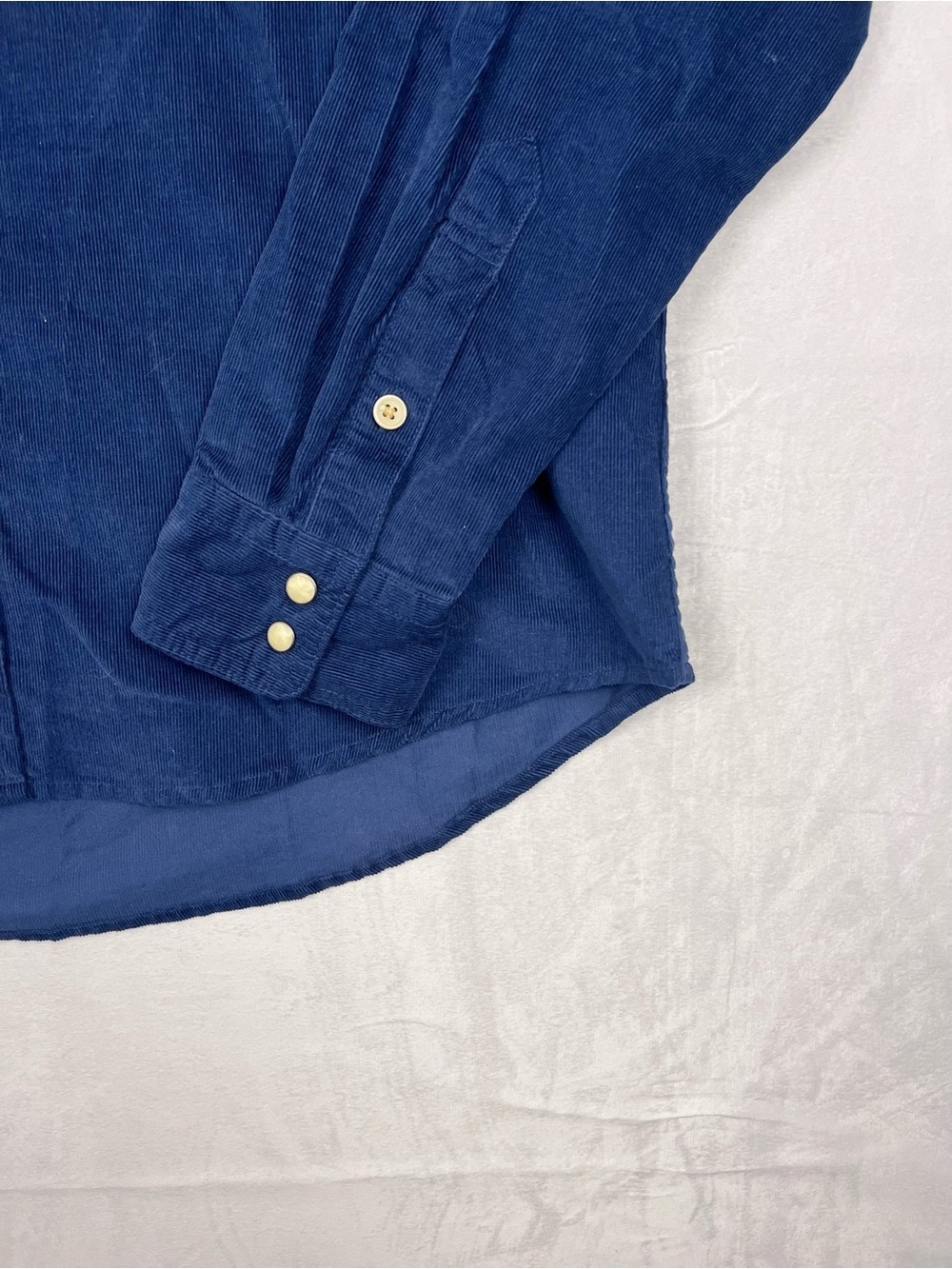 Lucky Brand Corduroy Western Snap Button Shirt Blue Long Sleeve Size Medium - Picture 2 of 10